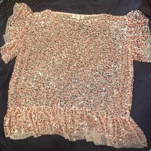 She & shy flutter sleeve top